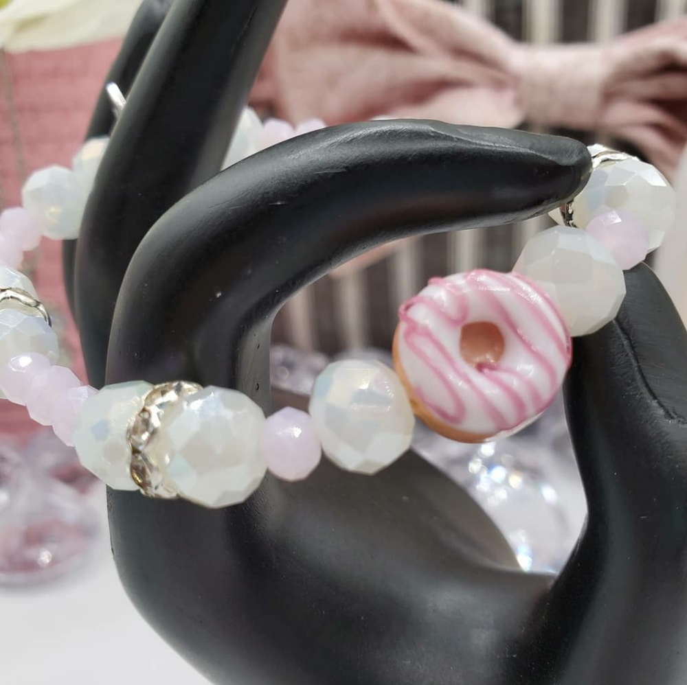 Pink donut bracelet